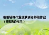 爸爸輔導(dǎo)作業(yè)說夢到老師催作業(yè)（BB肥的作用）