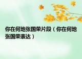 你在何地張國榮片段（你在何地張國榮表達(dá)）