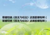 蒂娜特納《你無與倫比》這首歌哪有?。ǖ倌忍丶{《你無與倫比》這首歌哪有啊）