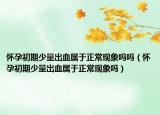 懷孕初期少量出血屬于正常現(xiàn)象嗎嗎（懷孕初期少量出血屬于正?，F(xiàn)象嗎）