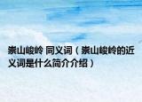 崇山峻嶺 同義詞（崇山峻嶺的近義詞是什么簡(jiǎn)介介紹）