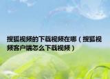 搜狐視頻的下載視頻在哪（搜狐視頻客戶端怎么下載視頻）