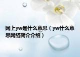 網(wǎng)上yw是什么意思（yw什么意思網(wǎng)絡(luò)簡(jiǎn)介介紹）