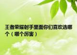 王者榮耀射手里面你們喜歡選哪個（哪個厲害）