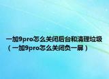 一加9pro怎么關(guān)閉后臺(tái)和清理垃圾（一加9pro怎么關(guān)閉負(fù)一屏）