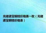 光緒通寶銅錢(qián)價(jià)格表一枚（光緒通寶銅錢(qián)價(jià)格表）