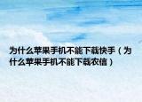 為什么蘋果手機不能下載快手（為什么蘋果手機不能下載農信）