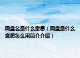 網(wǎng)盤名是什么意思（網(wǎng)盤是什么意思怎么用簡介介紹）
