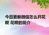 今日更新微信怎么開花唄 花唄的簡介