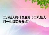 二八佳人打什么生肖（二八佳人打一生肖簡介介紹）