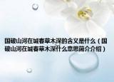 國破山河在城春草木深的含義是什么（國破山河在城春草木深什么意思簡介介紹）