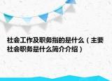 社會工作及職務(wù)指的是什么（主要社會職務(wù)是什么簡介介紹）