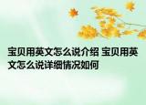 寶貝用英文怎么說介紹 寶貝用英文怎么說詳細情況如何