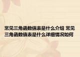 常見三角函數(shù)值表是什么介紹 常見三角函數(shù)值表是什么詳細情況如何