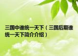 三國中誰統(tǒng)一天下（三國后期誰統(tǒng)一天下簡介介紹）