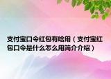 支付寶口令紅包有啥用（支付寶紅包口令是什么怎么用簡介介紹）