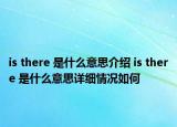 is there 是什么意思介紹 is there 是什么意思詳細(xì)情況如何