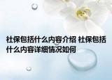 社保包括什么內容介紹 社保包括什么內容詳細情況如何