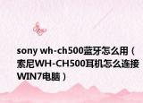 sony wh-ch500藍(lán)牙怎么用（索尼WH-CH500耳機(jī)怎么連接WIN7電腦）