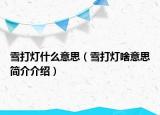 雪打燈什么意思（雪打燈啥意思簡(jiǎn)介介紹）