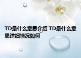 TD是什么意思介紹 TD是什么意思詳細(xì)情況如何