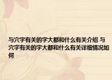 與穴字有關(guān)的字大都和什么有關(guān)介紹 與穴字有關(guān)的字大都和什么有關(guān)詳細(xì)情況如何
