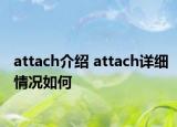 attach介紹 attach詳細情況如何