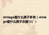 vintage是什么牌子多貴（vintage是什么牌子衣服\