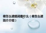傻怎么讀組詞是什么（傻怎么讀簡介介紹）