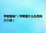 甲醛是啥?（甲醛是什么東西簡介介紹）