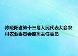 陳曉陽省第十三屆人民代表大會(huì)農(nóng)村農(nóng)業(yè)委員會(huì)原副主任委員