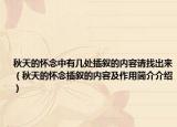 秋天的懷念中有幾處插敘的內(nèi)容請找出來（秋天的懷念插敘的內(nèi)容及作用簡介介紹）