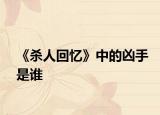 《殺人回憶》中的兇手是誰(shuí)