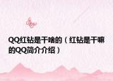 QQ紅鉆是干啥的（紅鉆是干嘛的QQ簡(jiǎn)介介紹）
