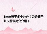 1mm等于多少公分（公分等于多少厘米簡介介紹）