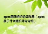 apec國(guó)際組織的簡(jiǎn)稱是（apec屬于什么組織簡(jiǎn)介介紹）