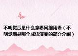 不明覺厲是什么意思網(wǎng)絡(luò)用語（不明覺厲是哪個(gè)成語演變的簡(jiǎn)介介紹）