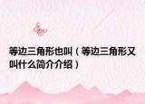 等邊三角形也叫（等邊三角形又叫什么簡介介紹）