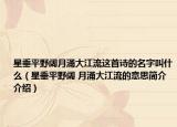 星垂平野闊月涌大江流這首詩的名字叫什么（星垂平野闊 月涌大江流的意思簡介介紹）