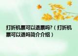打折機票可以退票嗎?（打折機票可以退嗎簡介介紹）