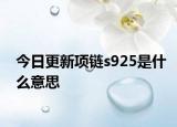 今日更新項(xiàng)鏈s925是什么意思