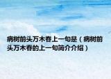 病樹前頭萬木春上一句是（病樹前頭萬木春的上一句簡介介紹）