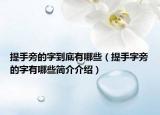 提手旁的字到底有哪些（提手字旁的字有哪些簡(jiǎn)介介紹）