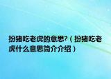 扮豬吃老虎的意思?（扮豬吃老虎什么意思簡介介紹）