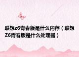 聯(lián)想z6青春版是什么閃存（聯(lián)想Z6青春版是什么處理器）