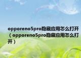opporeno5pro隱藏應(yīng)用怎么打開（opporeno5pro隱藏應(yīng)用怎么打開）