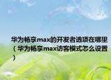 華為暢享max的開發(fā)者選項在哪里（華為暢享max訪客模式怎么設(shè)置）