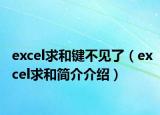 excel求和鍵不見了（excel求和簡介介紹）