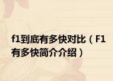 f1到底有多快對比（F1有多快簡介介紹）