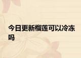 今日更新榴蓮可以冷凍嗎